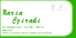 maria cziraki business card