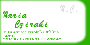 maria cziraki business card